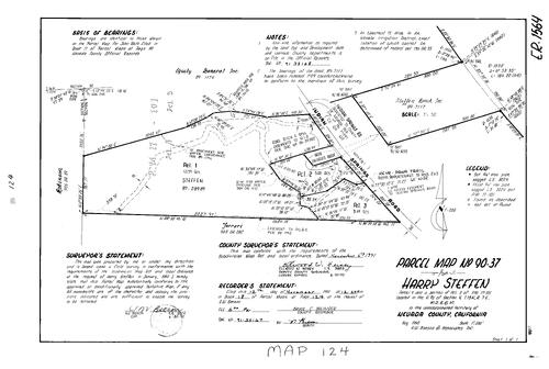 Click to see Parcel Map Book 18, pg. 124 (1991) of Nevada County Recorders Parcel Maps Book 18