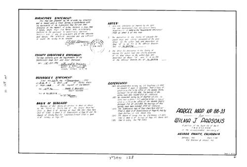 Click to see Parcel Map Book 18, pg. 128 (1991) of Nevada County Recorders Parcel Maps Book 18