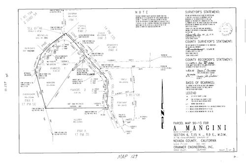 Click to see Parcel Map Book 18, pg. 129 (1992) of Nevada County Recorders Parcel Maps Book 18