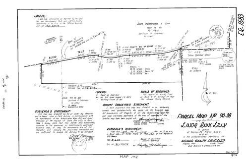 Click to see Parcel Map Book 18, pg. 142 (1992) of Nevada County Recorders Parcel Maps Book 18