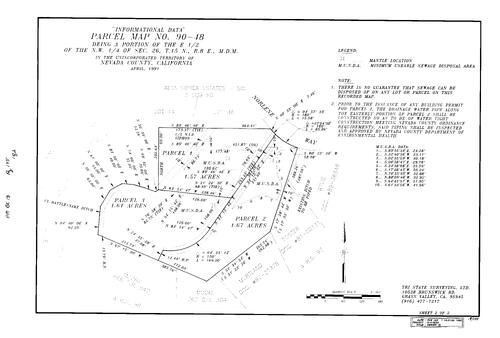 Click to see Parcel Map Book 18, pg. 145 (1992) of Nevada County Recorders Parcel Maps Book 18
