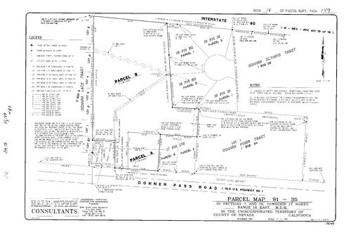 Click to see Parcel Map Book 18, pg. 149 (1992) of Nevada County Recorders Parcel Maps Book 18
