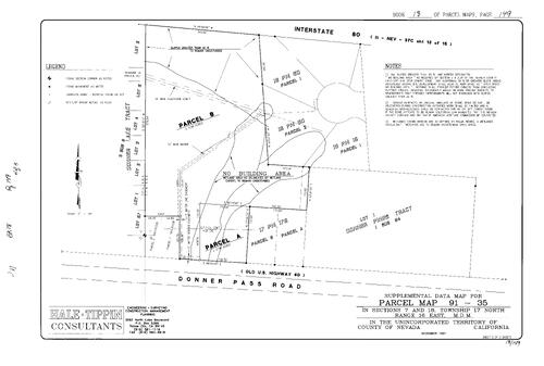 Click to see Parcel Map Book 18, pg. 149 (1992) of Nevada County Recorders Parcel Maps Book 18