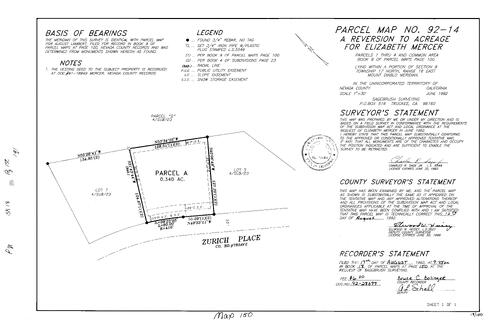 Click to see Parcel Map Book 18, pg. 150 (1992) of Nevada County Recorders Parcel Maps Book 18