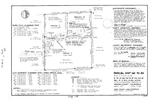 Click to see Parcel Map Book 18, pg. 158 (1992) of Nevada County Recorders Parcel Maps Book 18