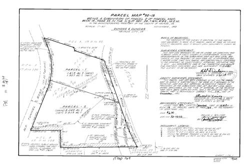 Click to see Parcel Map Book 18, pg. 164 (1992) of Nevada County Recorders Parcel Maps Book 18