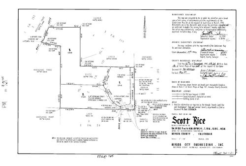 Click to see Parcel Map Book 18, pg. 165 (1992) of Nevada County Recorders Parcel Maps Book 18
