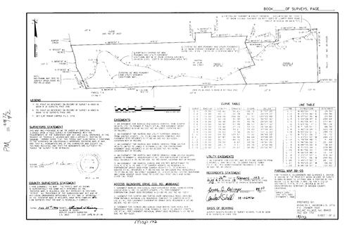 Click to see Parcel Map Book 18, pg. 172 (1993) of Nevada County Recorders Parcel Maps Book 18