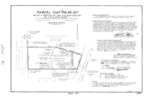 Click to see Parcel Map Book 18, pg. 184 (1993) of Nevada County Recorders Parcel Maps Book 18