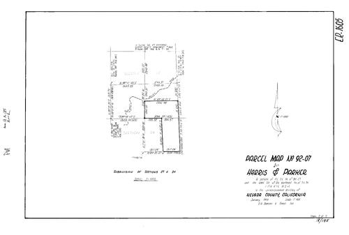 Click to see Parcel Map Book 18, pg. 185 (1993) of Nevada County Recorders Parcel Maps Book 18