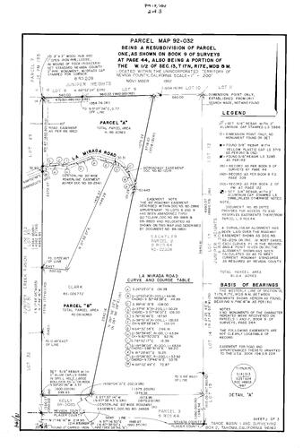 Click to see Parcel Map Book 18, pg. 194 (1993) of Nevada County Recorders Parcel Maps Book 18