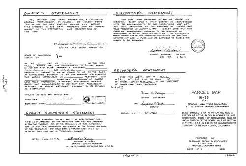 Click to see Parcel Map Book 18, pg. 202 (1993) of Nevada County Recorders Parcel Maps Book 18