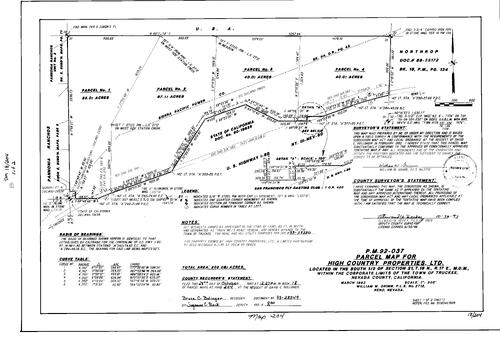 Click to see Parcel Map Book 18, pg. 204 (1993) of Nevada County Recorders Parcel Maps Book 18