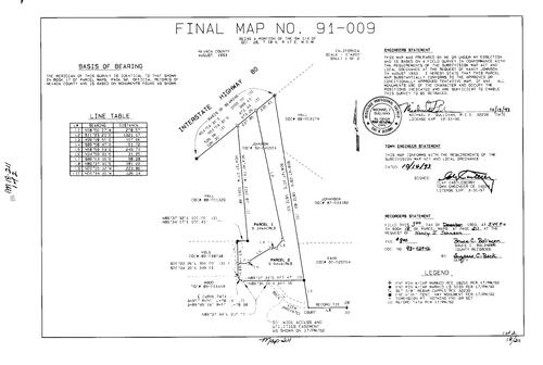 Click to see Parcel Map Book 18, pg. 211 (1993) of Nevada County Recorders Parcel Maps Book 18