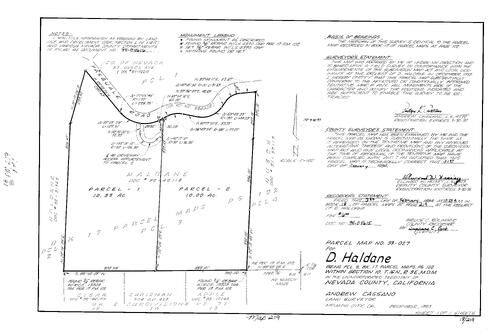 Click to see Parcel Map Book 18, pg. 219 (1994) of Nevada County Recorders Parcel Maps Book 18