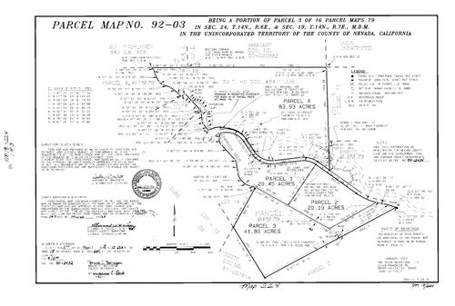 Click to see Parcel Map Book 18, pg. 224 (1994) of Nevada County Recorders Parcel Maps Book 18