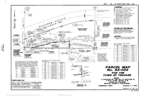 Click to see Parcel Map Book 18, pg. 233 (1994) of Nevada County Recorders Parcel Maps Book 18