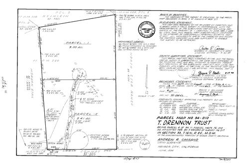 Click to see Parcel Map Book 18, pg. 247 (1994) of Nevada County Recorders Parcel Maps Book 18