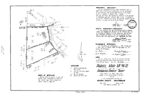 Click to see Parcel Map Book 18, pg. 252 (1994) of Nevada County Recorders Parcel Maps Book 18