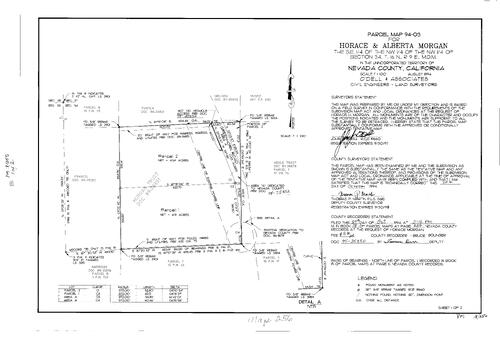 Click to see Parcel Map Book 18, pg. 256 (1994) of Nevada County Recorders Parcel Maps Book 18