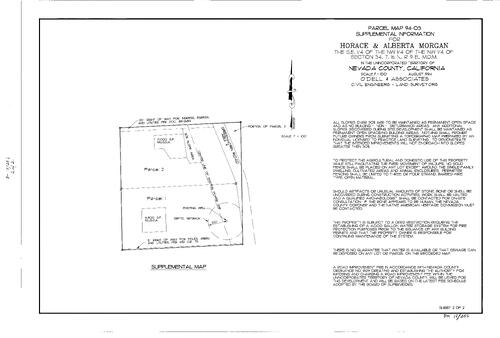 Click to see Parcel Map Book 18, pg. 256 (1994) of Nevada County Recorders Parcel Maps Book 18