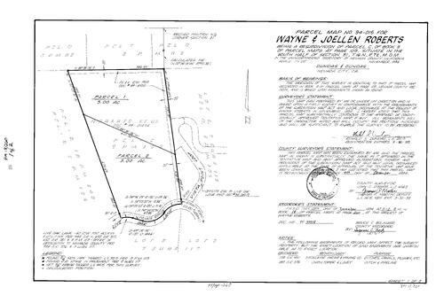 Click to see Parcel Map Book 18, pg. 260 (1994) of Nevada County Recorders Parcel Maps Book 18