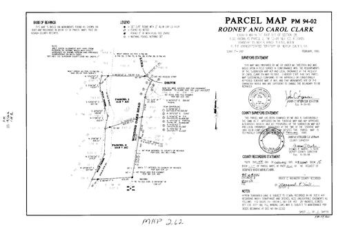 Click to see Parcel Map Book 18, pg. 262 (1995) of Nevada County Recorders Parcel Maps Book 18