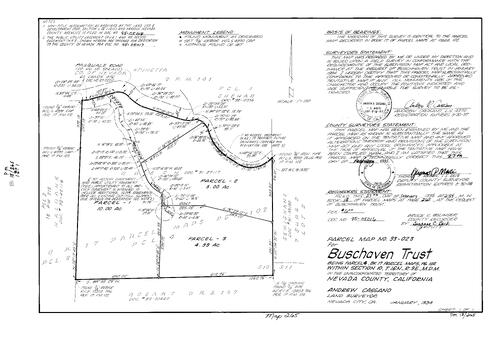 Click to see Parcel Map Book 18, pg. 265 (1995) of Nevada County Recorders Parcel Maps Book 18