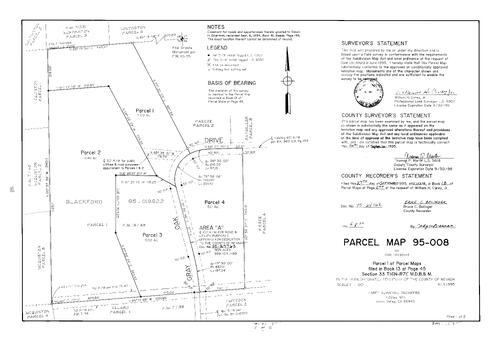 Click to see Parcel Map Book 18, pg. 277 (1995) of Nevada County Recorders Parcel Maps Book 18