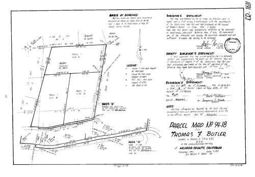 Click to see Parcel Map Book 18, pg. 279 (1995) of Nevada County Recorders Parcel Maps Book 18