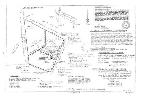 Click to see Parcel Map Book 18, pg. 283 (1995) of Nevada County Recorders Parcel Maps Book 18