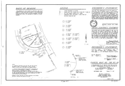 Click to see Parcel Map Book 18, pg. 287 (1996) of Nevada County Recorders Parcel Maps Book 18