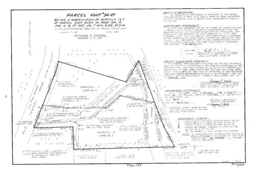 Click to see Parcel Map Book 18, pg. 288 (1996) of Nevada County Recorders Parcel Maps Book 18