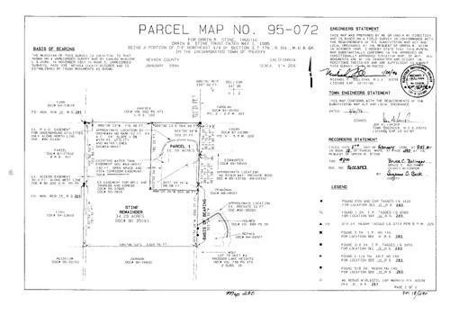 Click to see Parcel Map Book 18, pg. 290 (1996) of Nevada County Recorders Parcel Maps Book 18