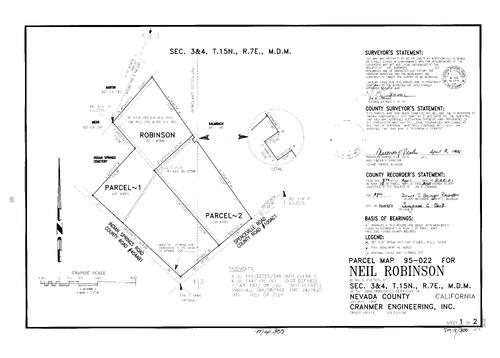 Click to see Parcel Map Book 18, pg. 300 (1996) of Nevada County Recorders Parcel Maps Book 18
