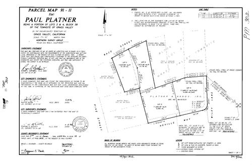 Click to see Parcel Map Book 18, pg. 302 (1996) of Nevada County Recorders Parcel Maps Book 18