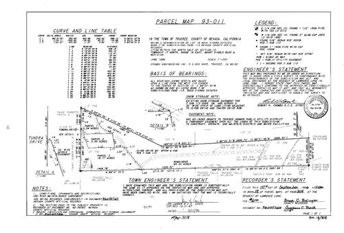 Click to see Parcel Map Book 18, pg. 308 (1996) of Nevada County Recorders Parcel Maps Book 18