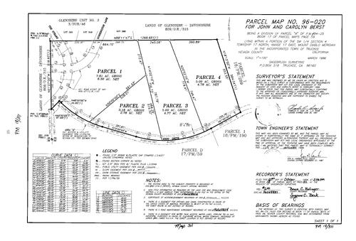 Click to see Parcel Map Book 18, pg. 311 (1996) of Nevada County Recorders Parcel Maps Book 18