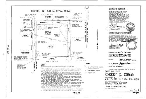 Click to see Parcel Map Book 18, pg. 318 (1996) of Nevada County Recorders Parcel Maps Book 18