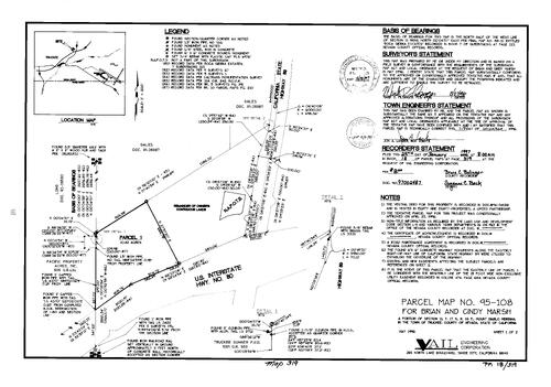 Click to see Parcel Map Book 18, pg. 319 (1997) of Nevada County Recorders Parcel Maps Book 18