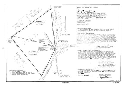 Click to see Parcel Map Book 18, pg. 323 (1997) of Nevada County Recorders Parcel Maps Book 18