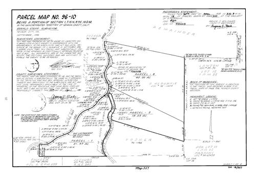 Click to see Parcel Map Book 18, pg. 327 (1997) of Nevada County Recorders Parcel Maps Book 18