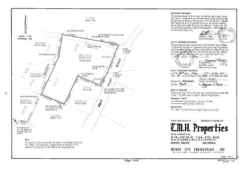 Click to see Parcel Map Book 18, pg. 328 (1997) of Nevada County Recorders Parcel Maps Book 18