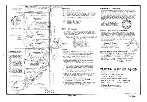 Click to see Parcel Map Book 18, pg. 330 (1997) of Nevada County Recorders Parcel Maps Book 18