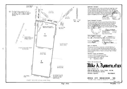 Click to see Parcel Map Book 18, pg. 332 (1997) of Nevada County Recorders Parcel Maps Book 18