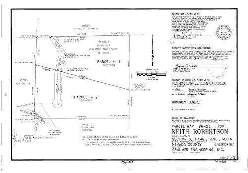 Click to see Parcel Map Book 18, pg. 335 (1997) of Nevada County Recorders Parcel Maps Book 18