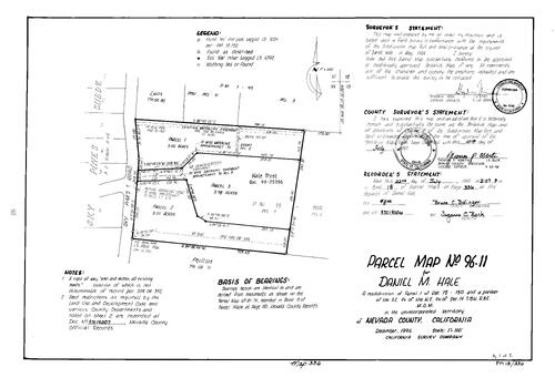 Click to see Parcel Map Book 18, pg. 336 (1997) of Nevada County Recorders Parcel Maps Book 18