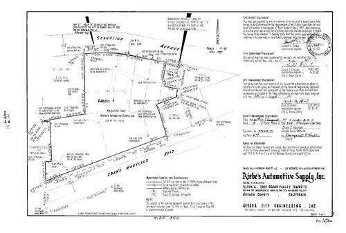 Click to see Parcel Map Book 18, pg. 342 (1997) of Nevada County Recorders Parcel Maps Book 18