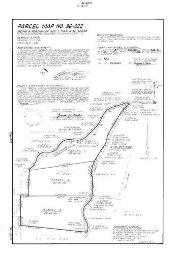 Click to see Parcel Map Book 18, pg. 343 (1997) of Nevada County Recorders Parcel Maps Book 18