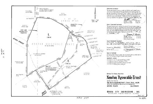 Click to see Parcel Map Book 18, pg. 347 (1997) of Nevada County Recorders Parcel Maps Book 18